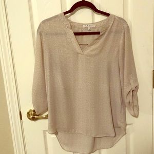 Simple print cream blouse